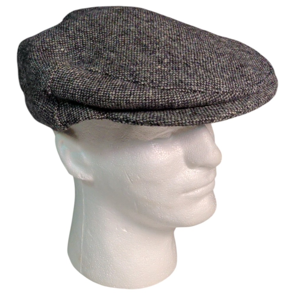 John Hanly Pure Wool Irish Tweed Beret Flat Hat Newsboy Cap Ireland Size 7 3/8